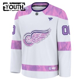 Detroit Red Wings Hockeydrakt Custom Fanatics Hockey Fights Cancer Practice 2024-25 Hvit - Barn